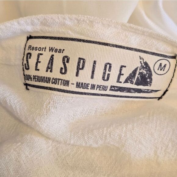 Sea Spice White And Crochet Cotton Beach Swim  Cover-Up - Picture 7 of 8